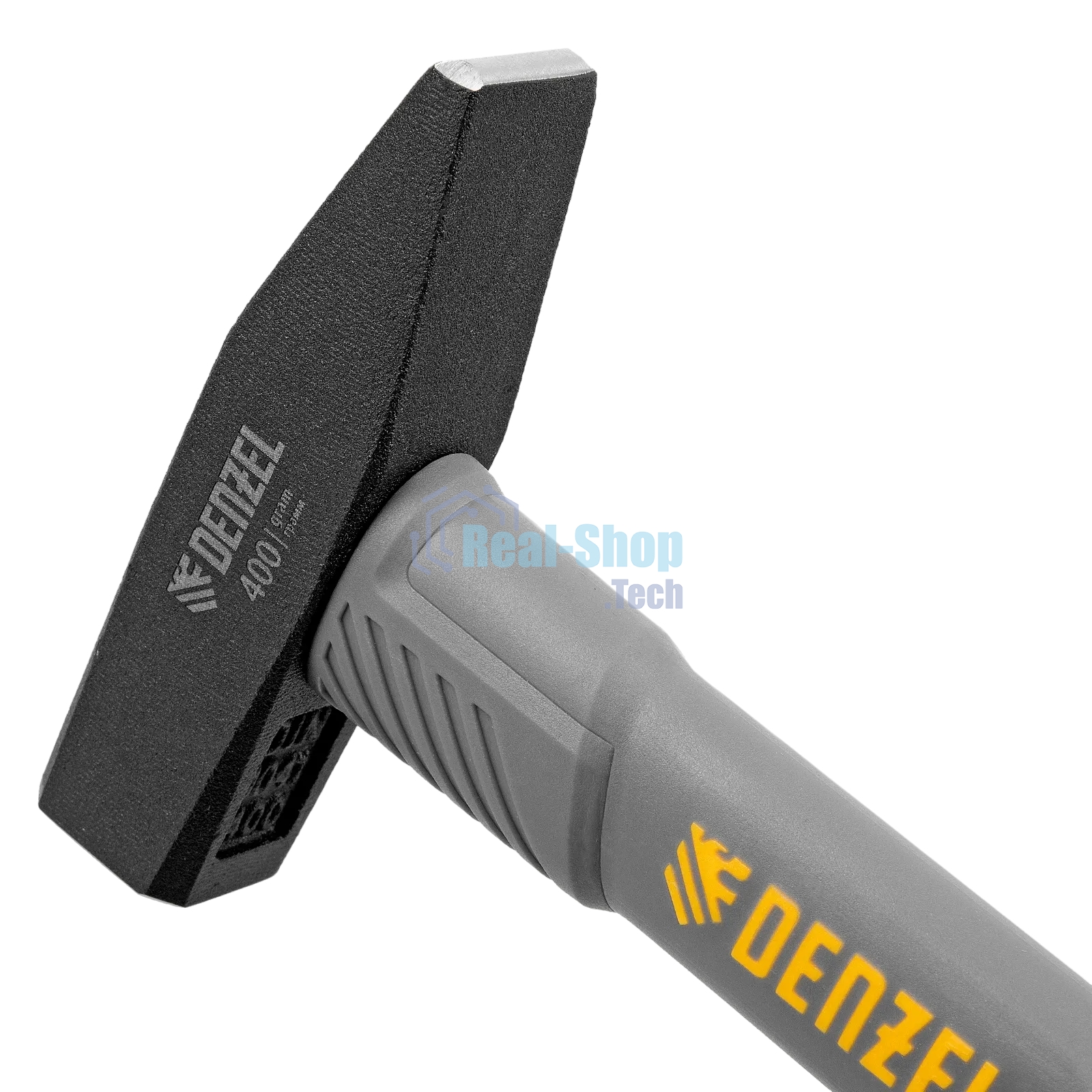 Молоток слесарный Denzel 400 г, кованый, фибергласовая рукоятка c TPR покрытием