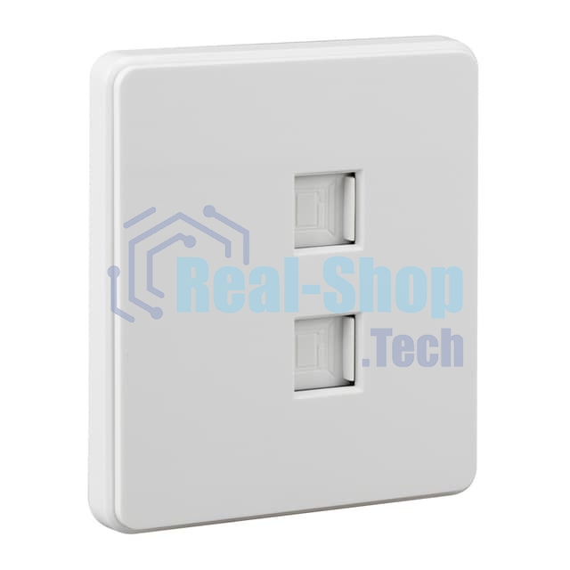 Розетка Kranz ROUND компьютерная двойная RJ45+RJ45 кат6 с/у перламутр