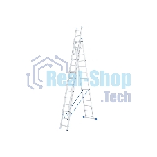 Лестница Сибртех, 3 х 14 ступеней, алюминиевая, трехсекционная