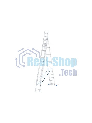 Лестница Сибртех, 3 х 14 ступеней, алюминиевая, трехсекционная