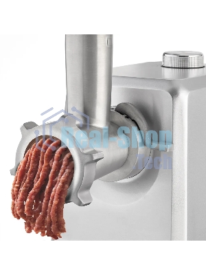 Мясорубка электрическая CASO FW 2500 серебристый, 2500 Вт, 2.5 кг/мин, реверс, защита от перегрузки, насадки - 5