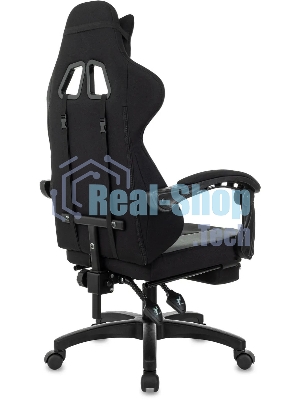 Кресло Zombie Weaver черный/серый, ткань, подголовник, подставка для ног