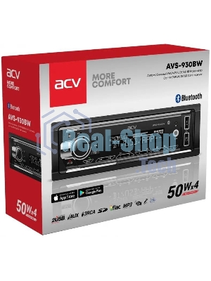 Автомагнитола ACV AVS-930BW, 1 DIN, Bluetooth, USB Type-A, AUX