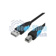 Кабель Vention USB 2.0 AM/BM - 3 м. черный VAS-A16-B300