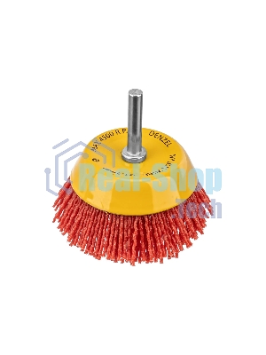 Щетка для дрели Denzel 75 мм, чашка, со шпилькой, нейлоновая щетина