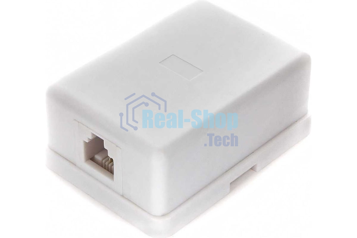 Розетка телефонная TA-101 RJ-11 (6P4C) внешняя 1 порт, белый