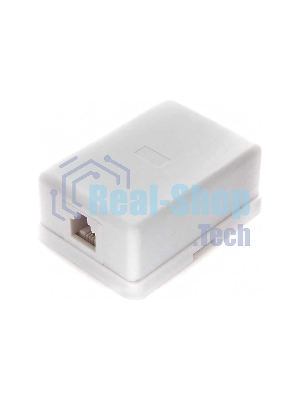 Розетка телефонная TA-101 RJ-11 (6P4C) внешняя 1 порт, белый
