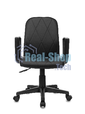 Кресло Бюрократ CH-327 черный, экокожа, 120 кг, механизм качания