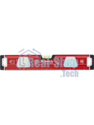 Уровень алюминиевый Matrix, магнит фрезерованный, 3 глазка 400 мм