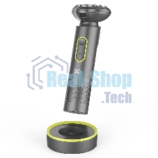 Электробритва BQ SV1002 Green-Gray. Мощность 5 Вт / Время зарядки 90 минут / Время беспроводной работы 60 минут / Влагозащита IPX6 / Мытье под водой / Портативная база для зарядки