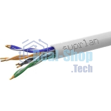 Кабель информационный Suprlan Premium 01-0313-5, cat.5e U/UTP, 4 пары, 24AWG, PVC, внутренний, 305м, серый