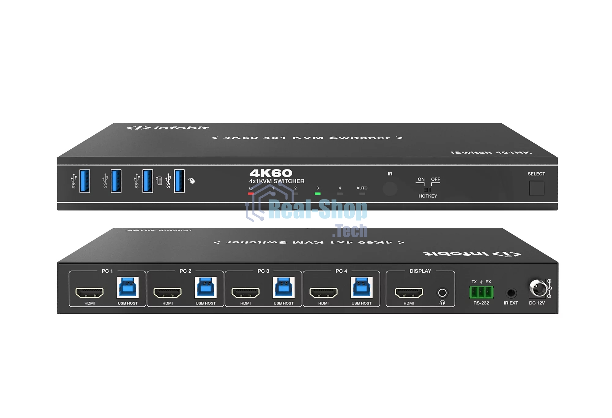 Коммутатор Infobit iSwitch 401HK 4K60 HDMI 4x1 KVM Switcher