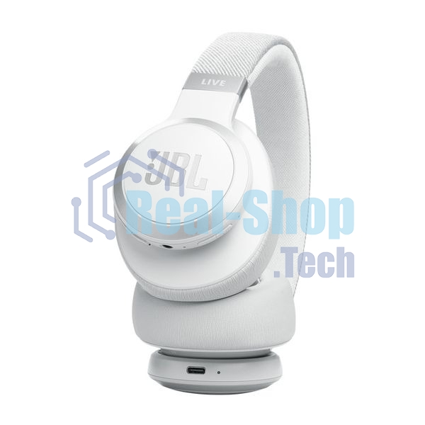 Беспроводные/проводные наушники JBL Live 770NC белый, полноразмерные, Bluetooth + проводной, адаптивное шумоподавление