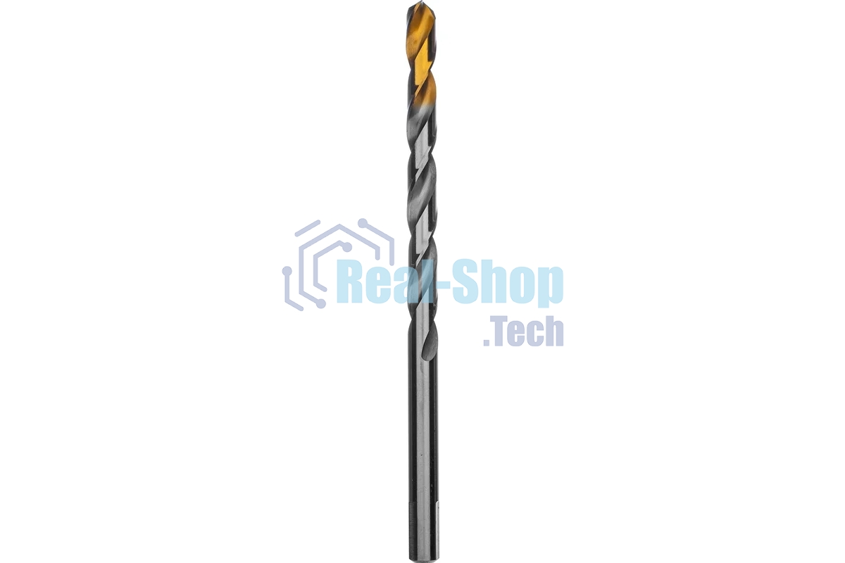 Сверло спиральное по металлу Denzel 11 х 195 мм, Р6М5, Golden Tip, удлиненное