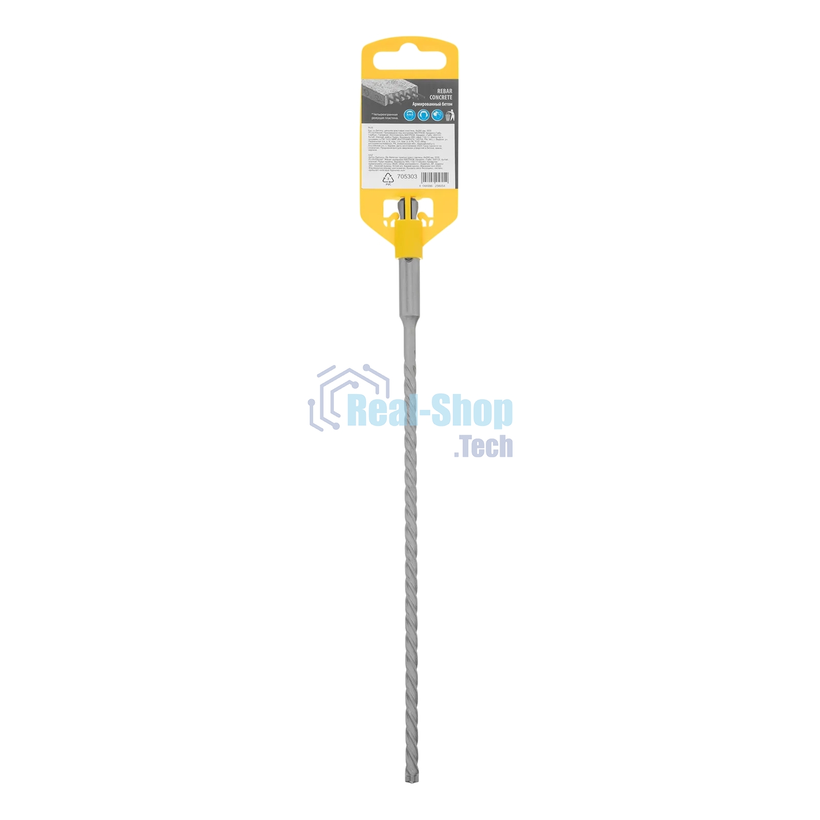 Бур по бетону Denzel цельная крестовая пластина, 6x265 мм, SDS PLUS