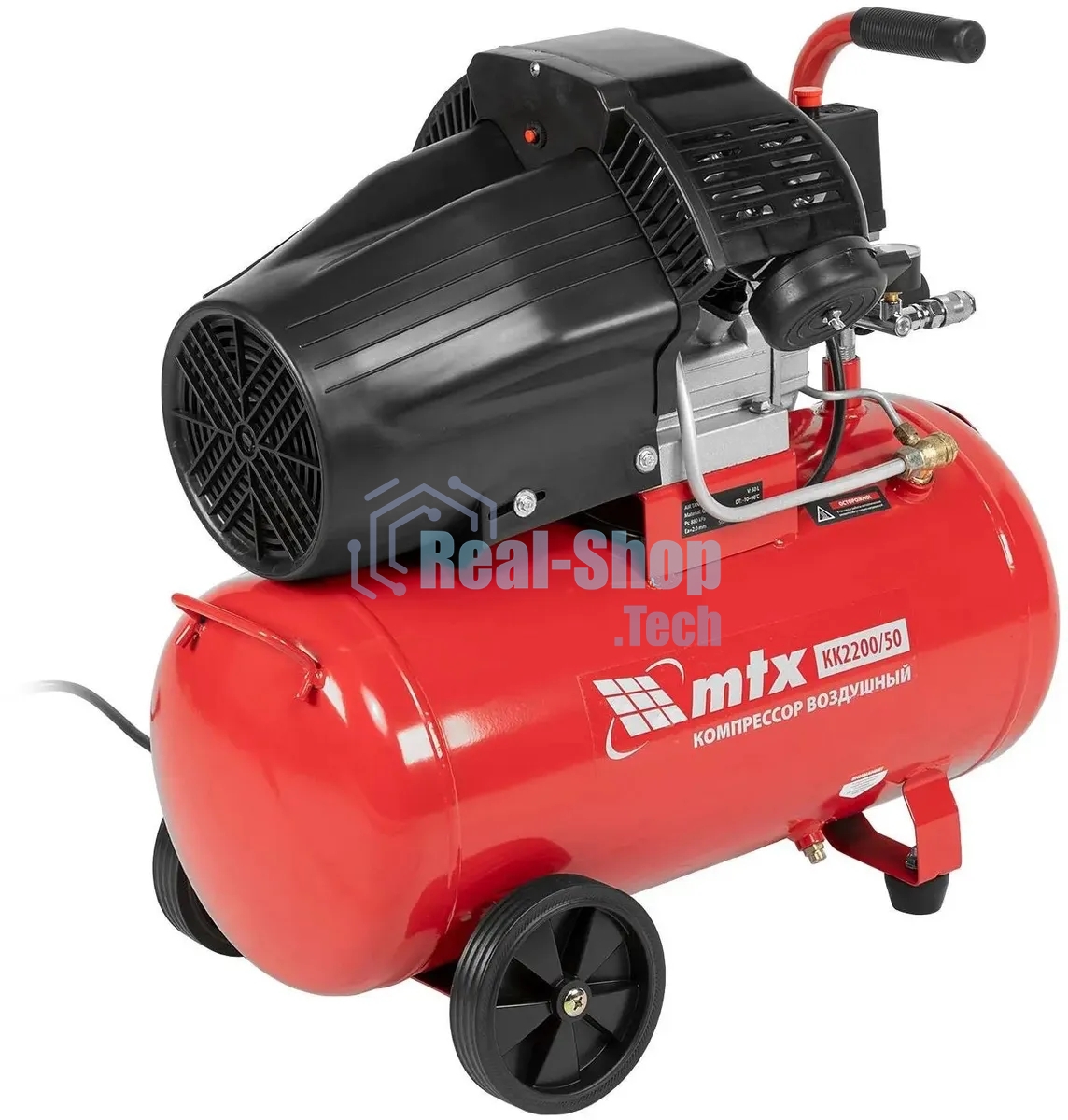Компрессор воздушный MTX КК-2200/50, 2,2 кВт, 350 л/мин, 50 л, прямой привод, масляный