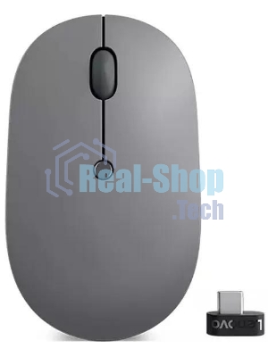 Мышь беспроводная Lenovo Go серый, 2400 dpi, радиоканал, USB-C, кнопки - 3
