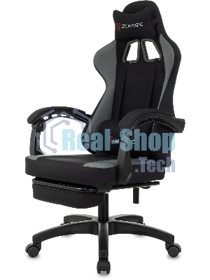 Кресло Zombie Weaver черный/серый, ткань, подголовник, подставка для ног