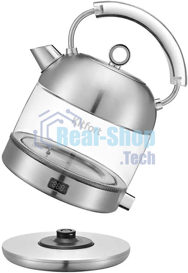 Чайник электрический Kitfort КТ-6172 1.7л. 2200Вт нержавеющая сталь корпус: стекло/металл