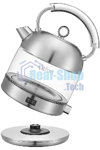 Чайник электрический Kitfort КТ-6172 1.7л. 2200Вт нержавеющая сталь корпус: стекло/металл