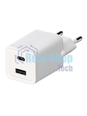 Сетевое зарядное устройство Maxvi A354PD Type-C 20W PD3.0 + USB 2.4A, белый