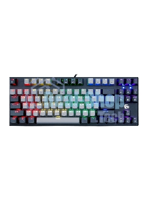 Клавиатура проводная механическая Gembird KB-G600, 87кл, Rainbow, красн.свитчи, 1.8м, черная