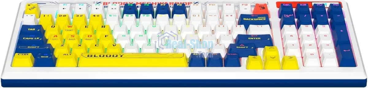 Клавиатура проводная A4Tech Bloody B950 USB синий/белый