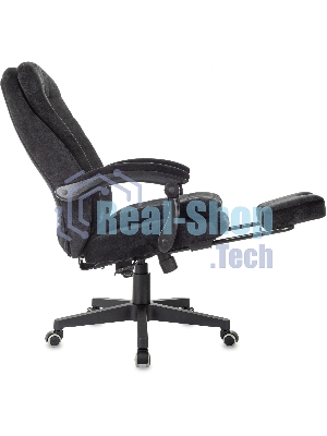 Кресло руководителя Бюрократ T-9950MSG-F Fabric черный Light-20, крестов. пластик, подст. для ног