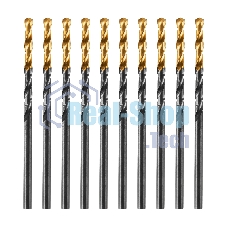 Сверло по металлу Denzel 2,5 мм, HSS-Tin, Golden Tip, 10 шт.