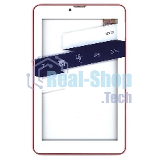 Сенсорное стекло (тачскрин) для Irbis TZ753, белое с красной рамкой