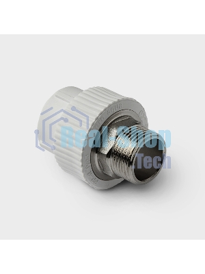 Муфта комбинированная 40 х 1 1/4' НР под ключ полипропиленовая PPR белый