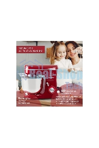 Миксер планетарный Endever Sigma-121, красный, 1800Вт, объем чаши 6 л, планетарная система смешивания, 2 шт/уп.