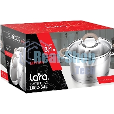 Кастрюля LARA LR02-342 Берлин 3,1 л 20x11 см нержавеющая сталь, с крышкой