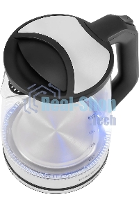 Чайник электрический Starwind SKG2112 2 л, 1800 Вт, черный/прозрачный корпус: стекло