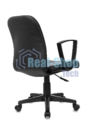 Кресло Бюрократ CH-327 черный, экокожа, 120 кг, механизм качания