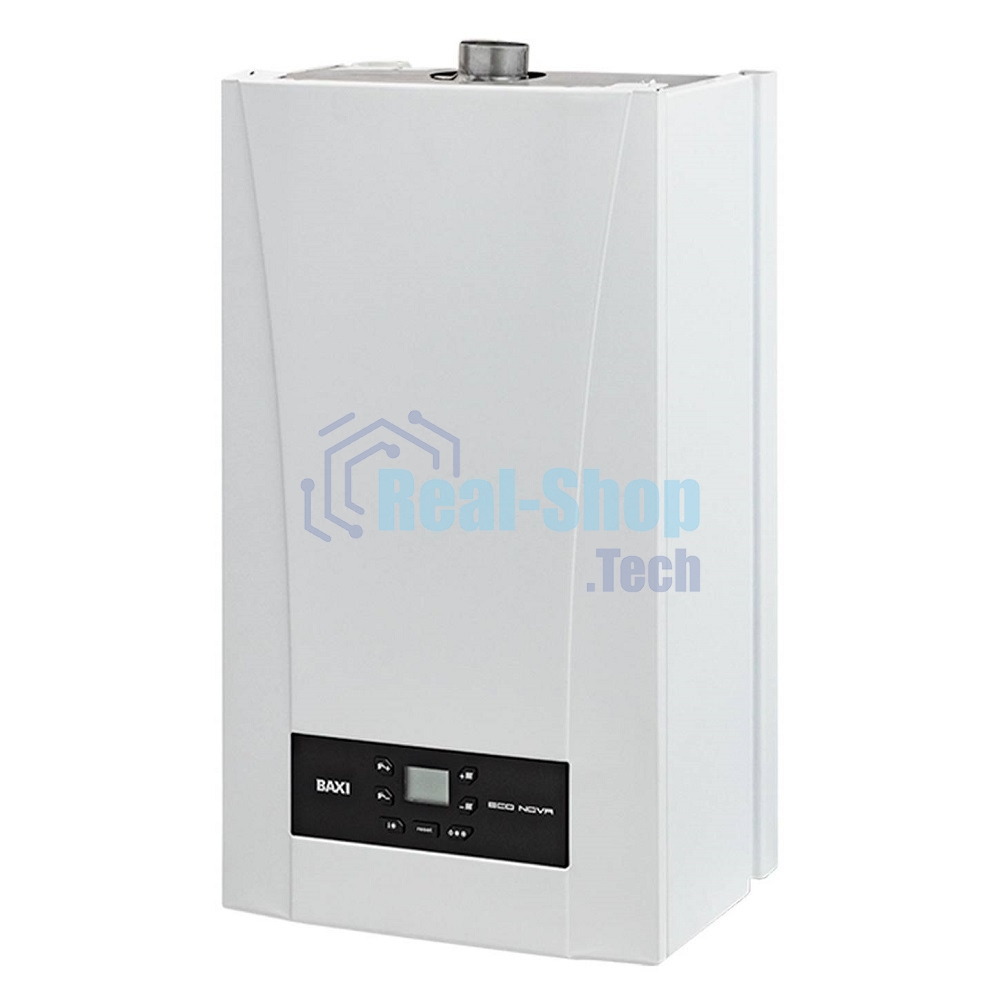 Котел газовый настенный Baxi ECO NOVA 24F, мощность, кВт-9,6-24, двухконтурный, камера сгорания-закрытая, белый