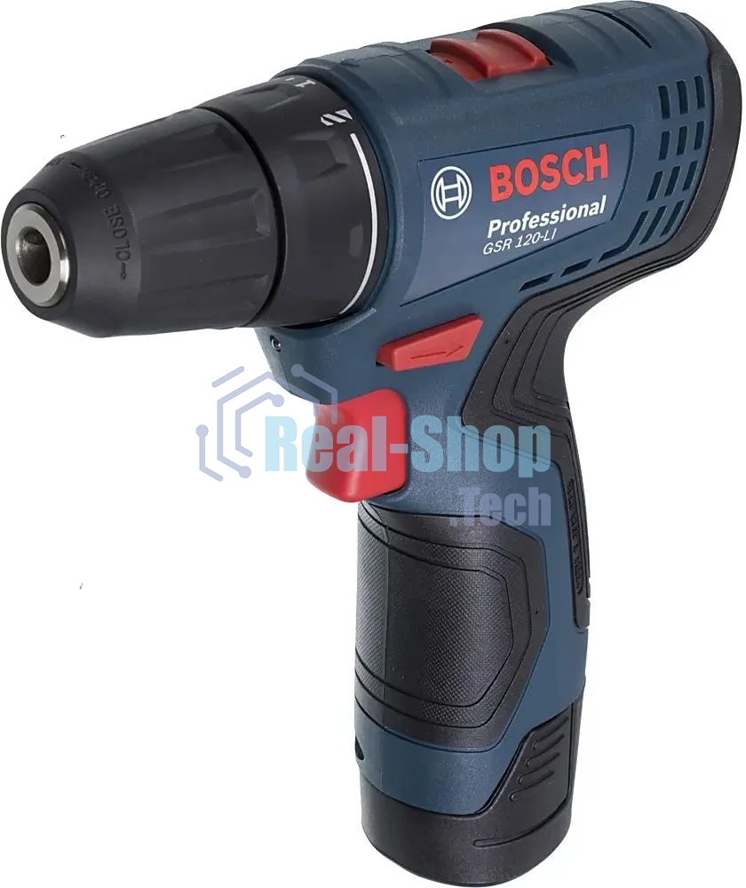Дрель-шуруповерт Bosch GSR 120-LI C, Аккумуляторная, 12В, 2 АКБ, Кейс