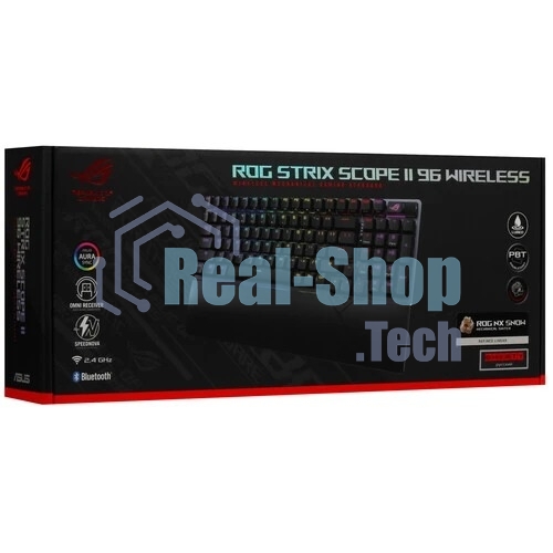 Клавиатура ASUS Strix Scope II 96 гибридная, Bluetooth, радиоканал, чёрный