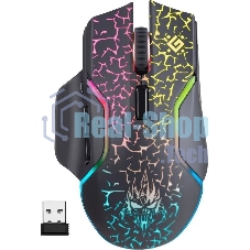 Мышь беспроводная Defender Oneshot GM-067 черный, 3200 dpi, радиоканал, USB, кнопки - 7