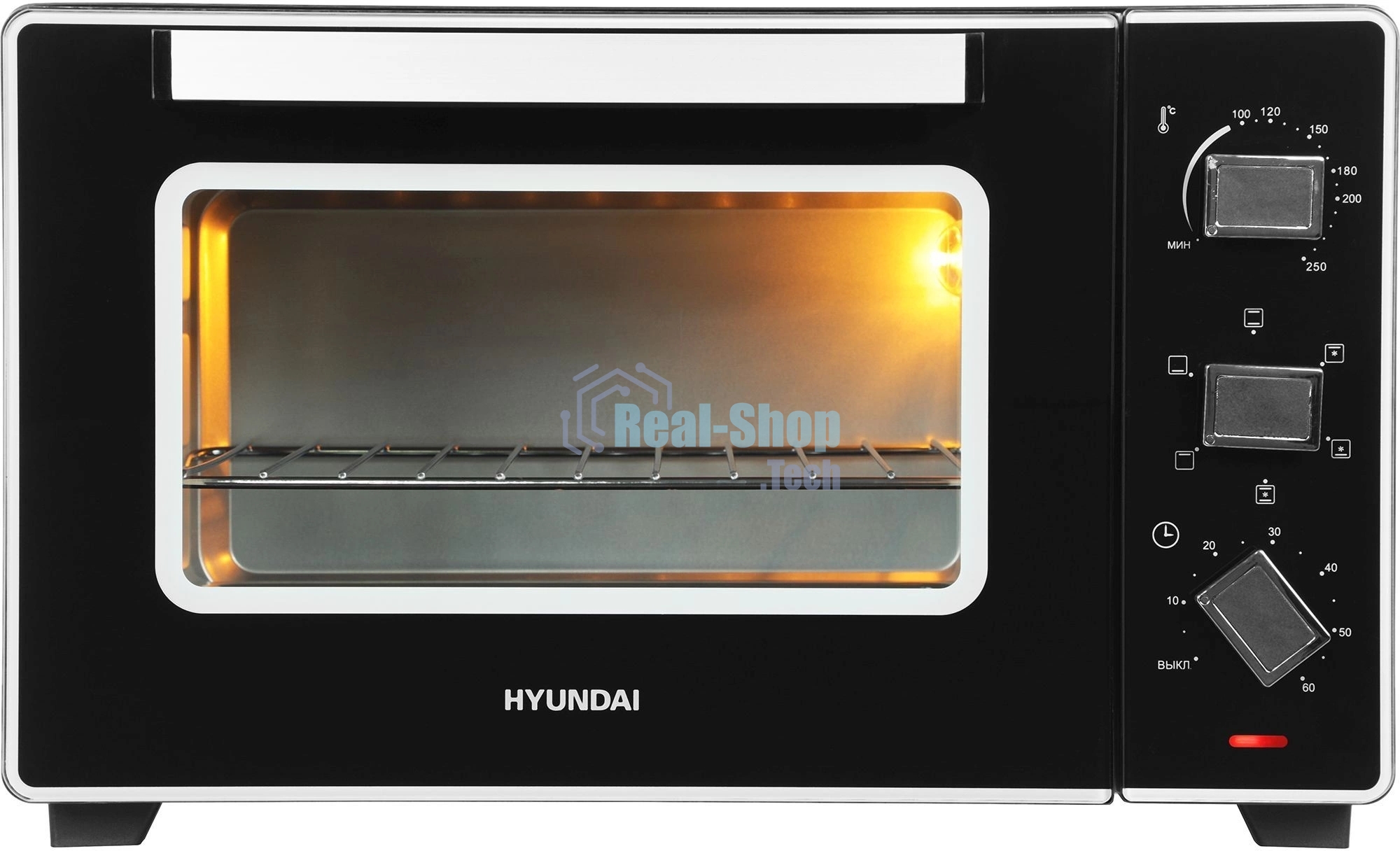 Мини-печь Hyundai MIO-HY093 28л. 1600Вт черный
