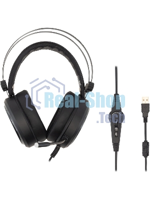 Гарнитура Oklick HS-L810G чёрный, проводная, USB, подсветка