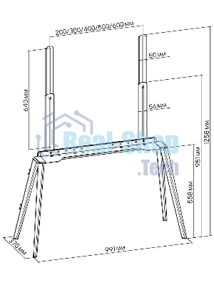 Подставка для телевизора Cactus CS-ST3646BKWN черный/орех, 49