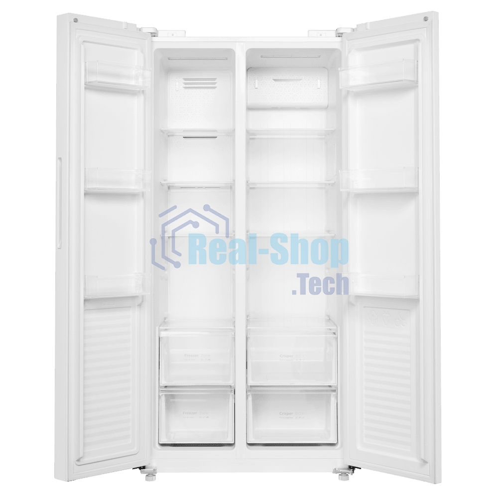 Холодильник Maunfeld MFF177NFWE белый двухкамерный 263/170л морозилка сбоку, No Frost, Side by Side