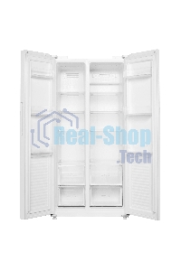 Холодильник Maunfeld MFF177NFWE белый двухкамерный 263/170л морозилка сбоку, No Frost, Side by Side