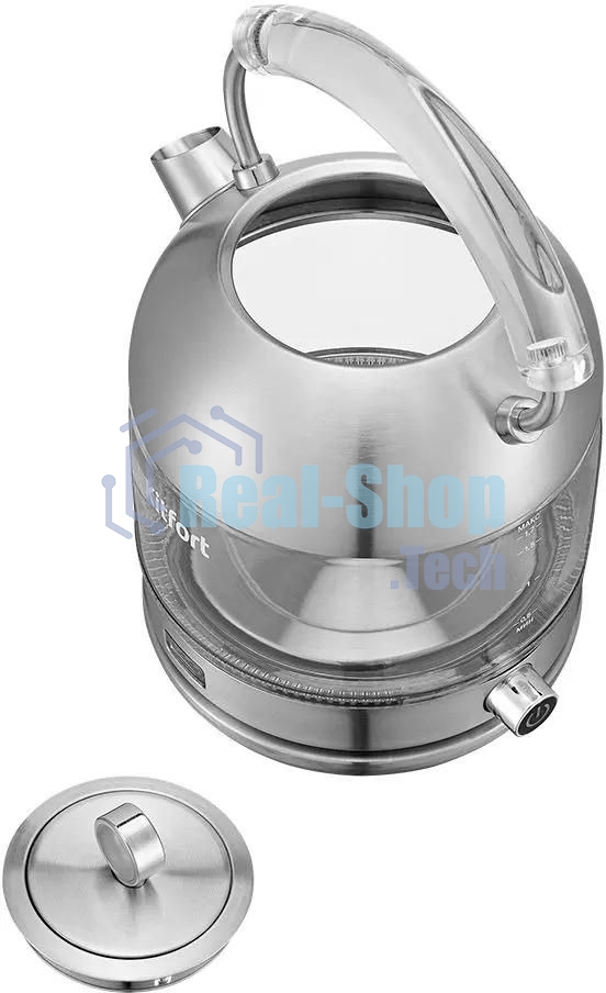 Чайник электрический Kitfort КТ-6172 1.7л. 2200Вт нержавеющая сталь корпус: стекло/металл