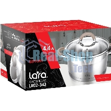 Кастрюля Lara LR02-343 Берлин 4,4 л 22x12 см нержавеющая сталь, с крышкой