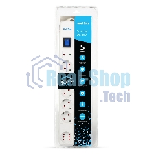 Сетевой фильтр Smartbuy (SBSP-50W-Pro) - 6 роз х 5,0 м - белый