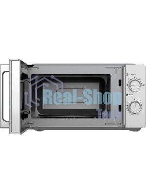 Микроволновая печь OASIS MW-70RS серебристый, 20 л, 700 Вт, переключатели — поворотный механизм