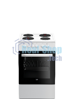 Плита электрическая Beko FFSS56000W белый, конфорок 4 шт, духовка 60 л, 50 см x 85 см x 60 см