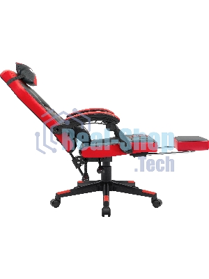 Кресло Defender DIABLO BLACK/RED черный/красный, экокожа, подставка для ног